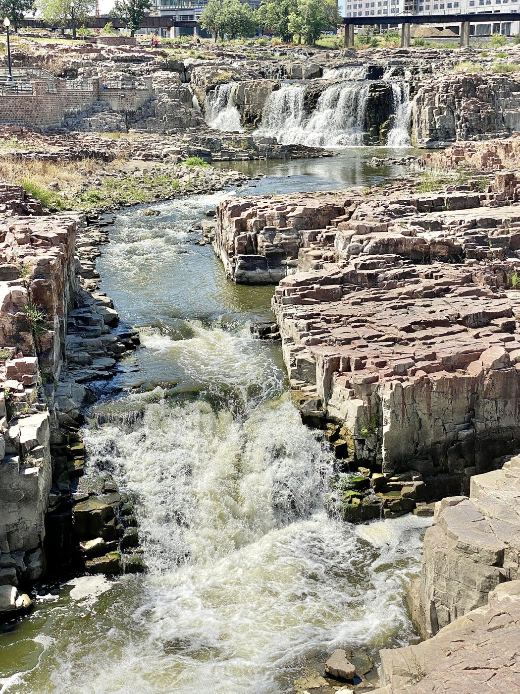 The falls of the Big Sioux at Falls Park, Sioux Falls