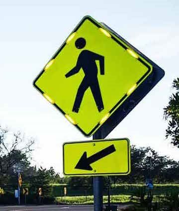 Flashing crosswalk sign