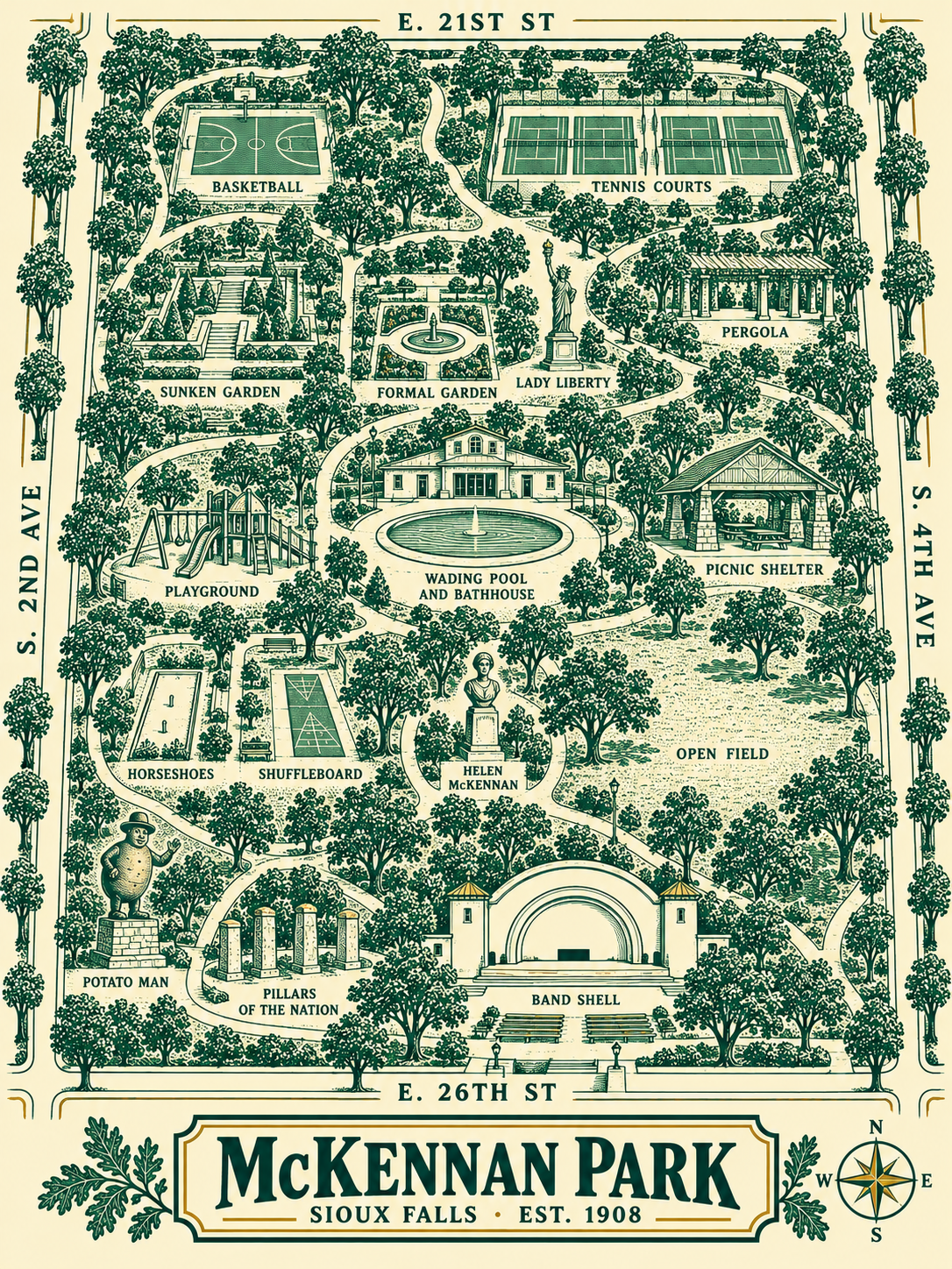 Illustrated map of McKennan Park