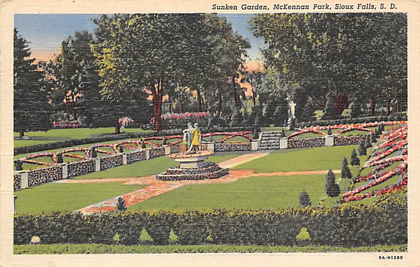 Postcard: The Sunken Garden, 1944